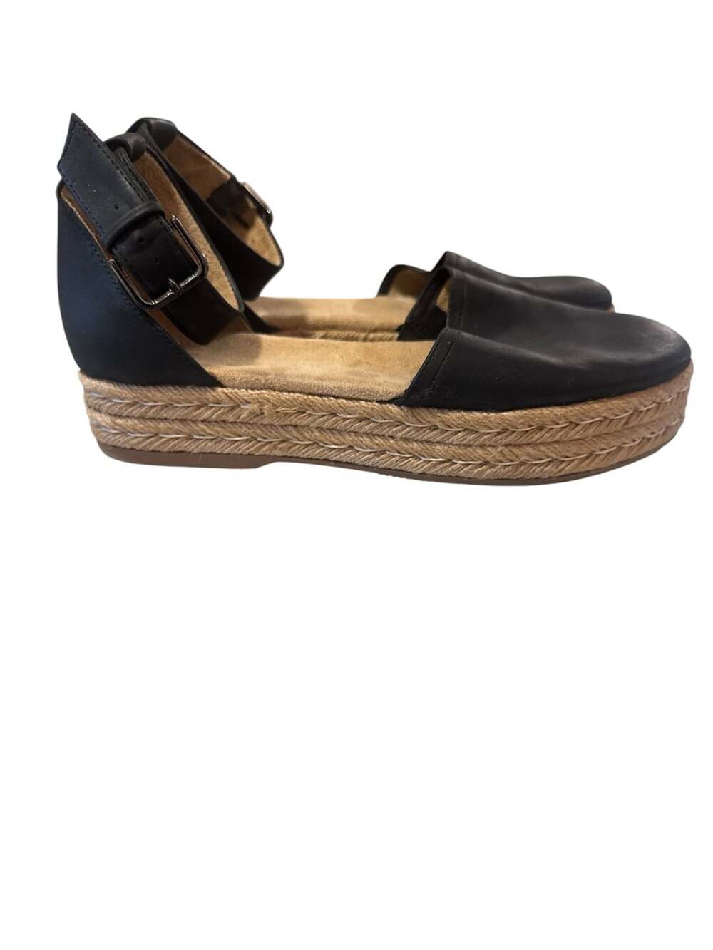 Naturalizer Waverly Espadrille Sandal Black Leather